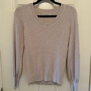 LOFT Women's Soft Beige Crew Neck Sweater
